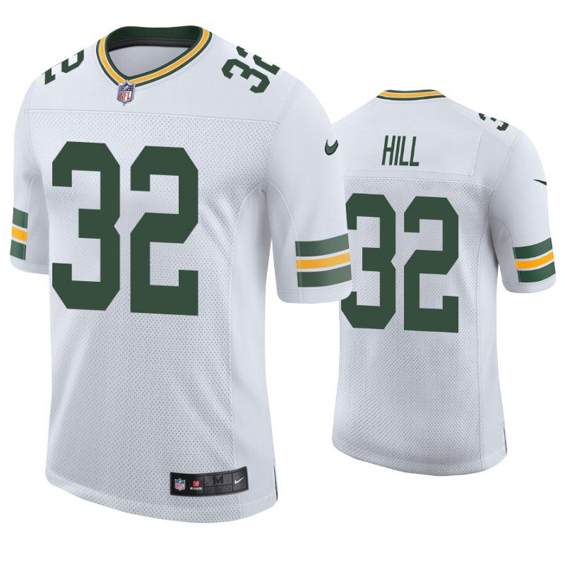 Men Green Bay Packers #32 Kylin Hill Nike White Throwback Game NFL Jersey->green bay packers->NFL Jersey